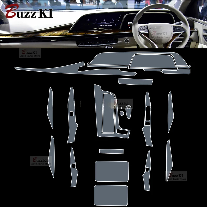 For Cadillac ESCALADE 2021-2023 Car Interior Film Dashboard piano board Shift center console Anti-scratch transparent TPU Film