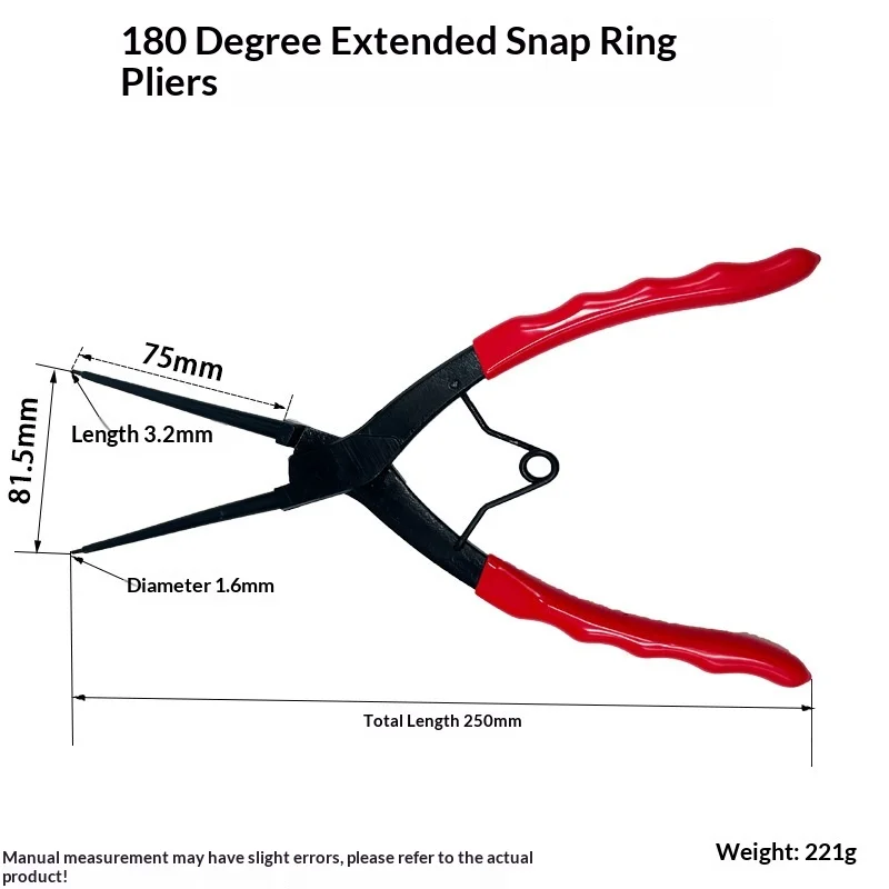 Bent Snap-Ring Pliers 90/180° High Hardness Long Nose 1PCS Internal Cylinder Ring Remover for Home Garage Repair Use