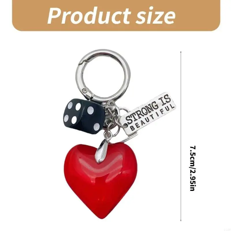 Schlüsselanhänger Herzschlüsselstylish Decors Metall Texture Suitale für täglich – Detail 6