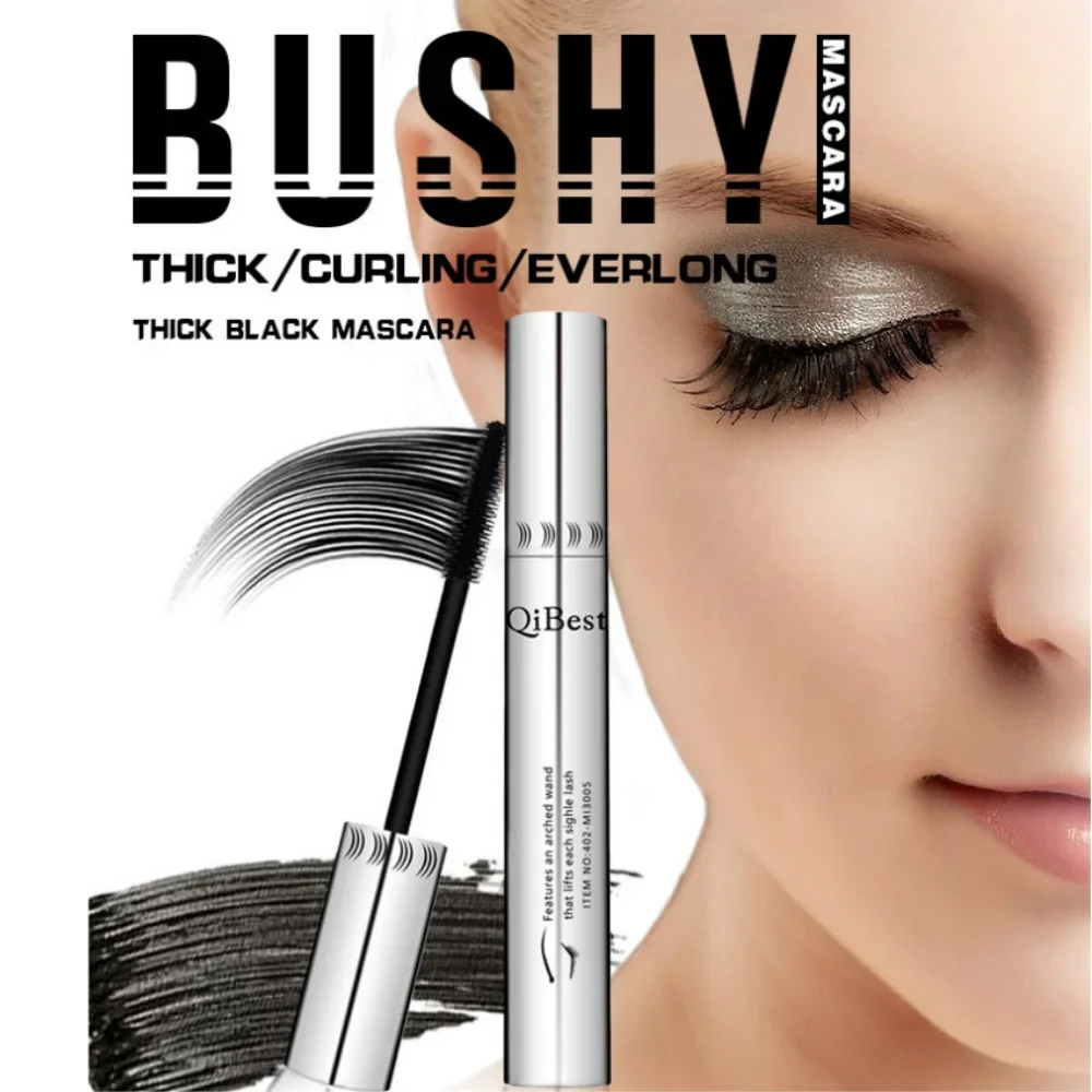 3D Waterproof Mascara Thick Curling Lengthening 4D Silk Fiber Eyelash Mascara Quick Dry No Sticking No Clumping Black Mascara