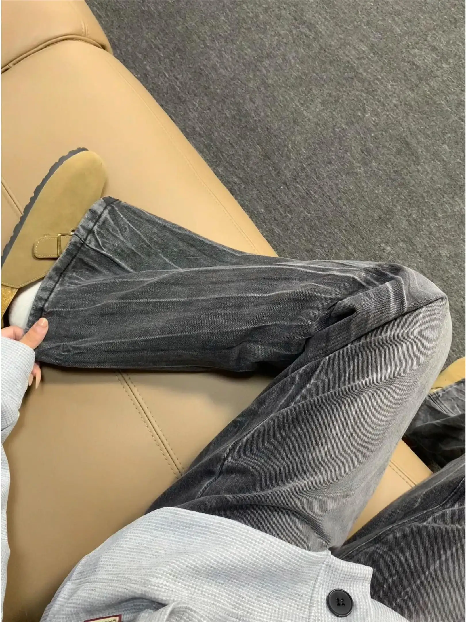 

Мужские джинсы Waed Bla с узором «Молния», прямые, зауженные, повседневные, осенние, модные, в стиле High Street