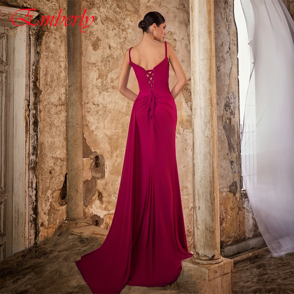 カスタマイズされたセクシーなシフォンマーメイドイブニングドレスクラシックスパゲッティストラップウエディングドレスセクシーなノースリーブ特別な日のドレス