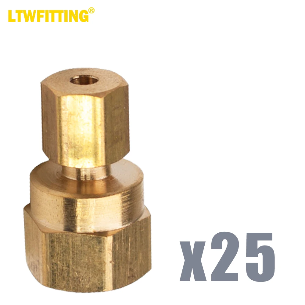 

LTWFITTING Brass Compression Tube Fitting 1/8-Inch OD x 1/8-Inch Female NPT Coupler (Pack of 25)