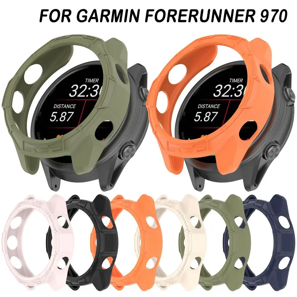 New TPU Protective Case Anti-Scratch Soft Screen Protector Hollow Edge Shell for Garmin Forerunner 970 Smart Watch Accessories