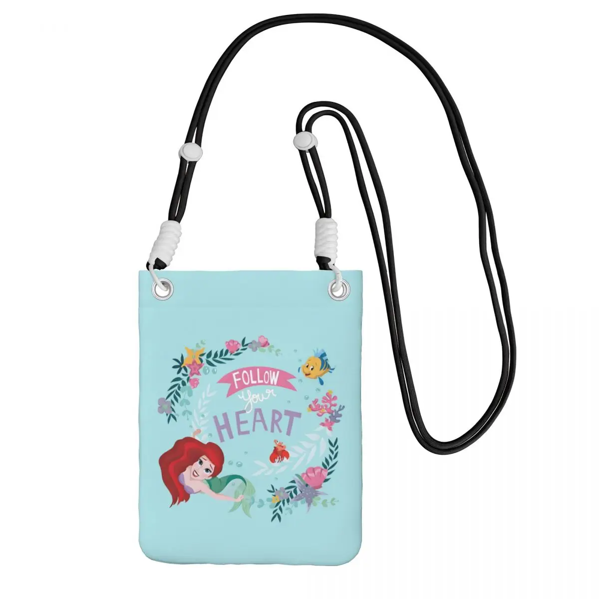 

Custom The Little Mermaid Mobile Phone Bag for Women Men Cool Animation Shoulder Crossbody Bag Lipstick Bag Mini Purse Wallet
