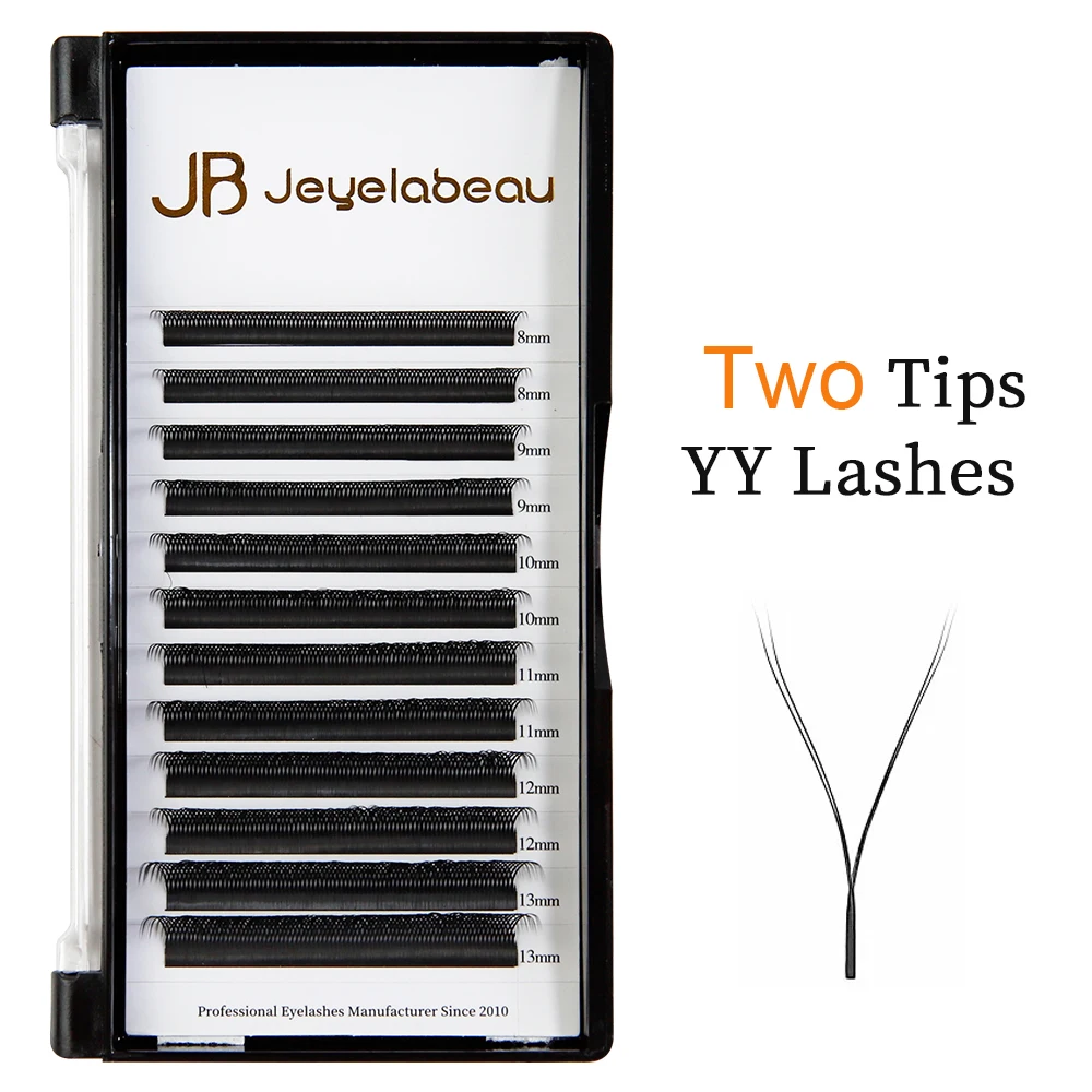 Two And Triple Tips YY Shape Lashes 0.05/0.07 C D M L Black/Brown Premade Volume Fans Faux Mink Eyelashes Brazilian Natural Soft