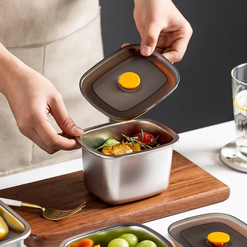 Stainless Steel Food Storage Container Set Vacuum Food Box Portable Leak-proof Storage Containers Camping Food Container