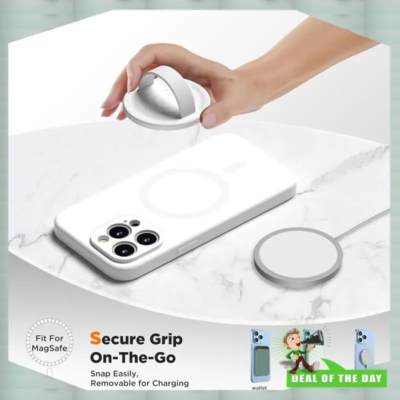 24-Hour Delivery Upgraded Magnetic Phone Grip,For Magsafe, Silicone Comfy Removable Loop Grip, Phone Grip Finger Ring Holder