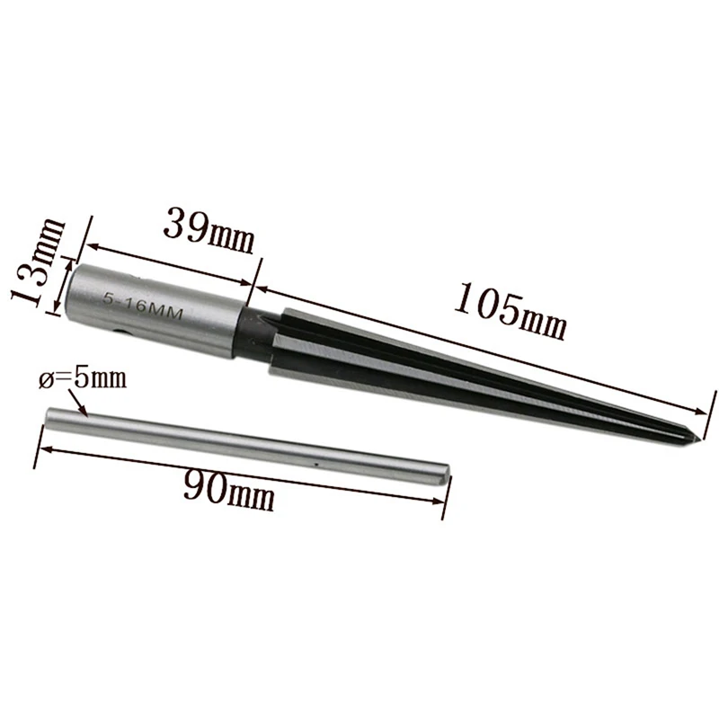 T Handle Reamer, 3-13mm/5-16mm 1：10 Tapered/Fluted, Bridge Pin Hole Reamer Chamfering Open Guitar Woodworker Luthier Tool