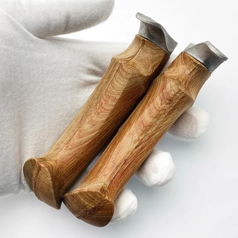 1 Set Semi-finished Yellow Pear Wood Knife Handle DIY Material With Knife Guard For DIY Knife Handle Making Blade Accessories
