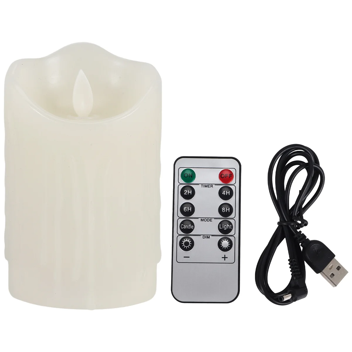 New LED Candles, Flickering Flameless Candles,Rechargeable Candle, Real Wax Candles with Remote Control,12.5cm