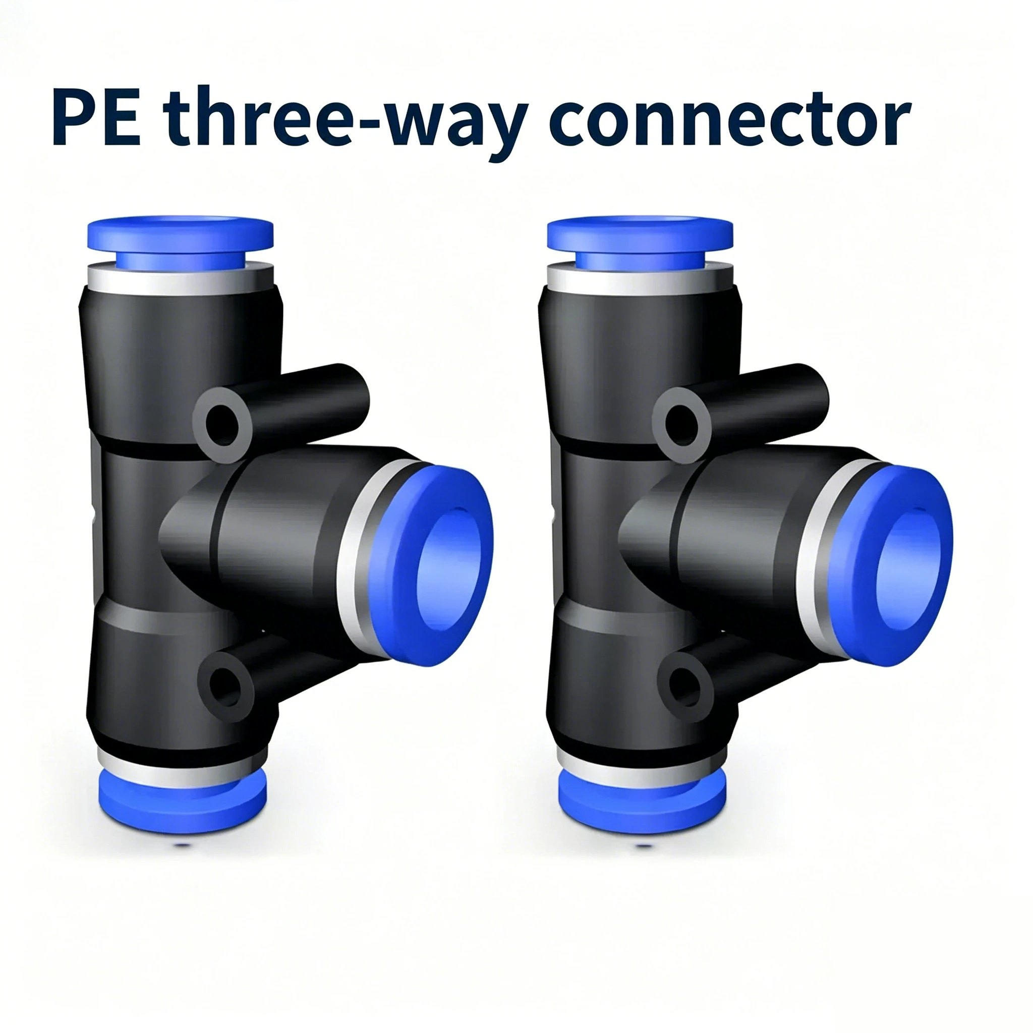 100pcs 50pcs Pneumatic PE6/PE12 Trachea Quick Plug Connector PE4 PE8 PE10 Plastic T-shaped Tee PE16mm Outer Diameter