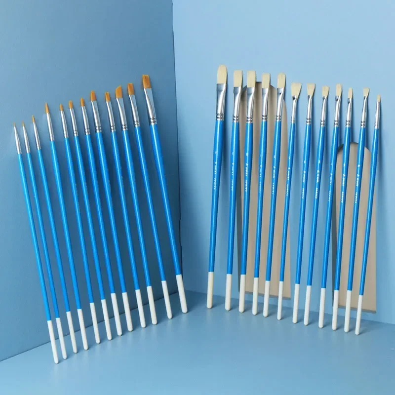 

Набор из 24 кистей для акварели с нейлоновой щетиной и деревянной ручкой для профессионального использования художниками при рисовании маслом и акрилом.