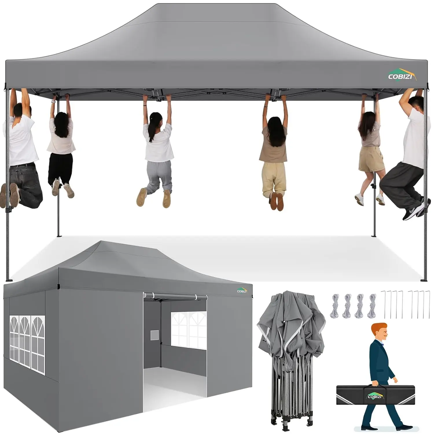 10x15 Heavy Duty Pop up Canopy Tent with Sidewalls Commercial Canopy, Customized