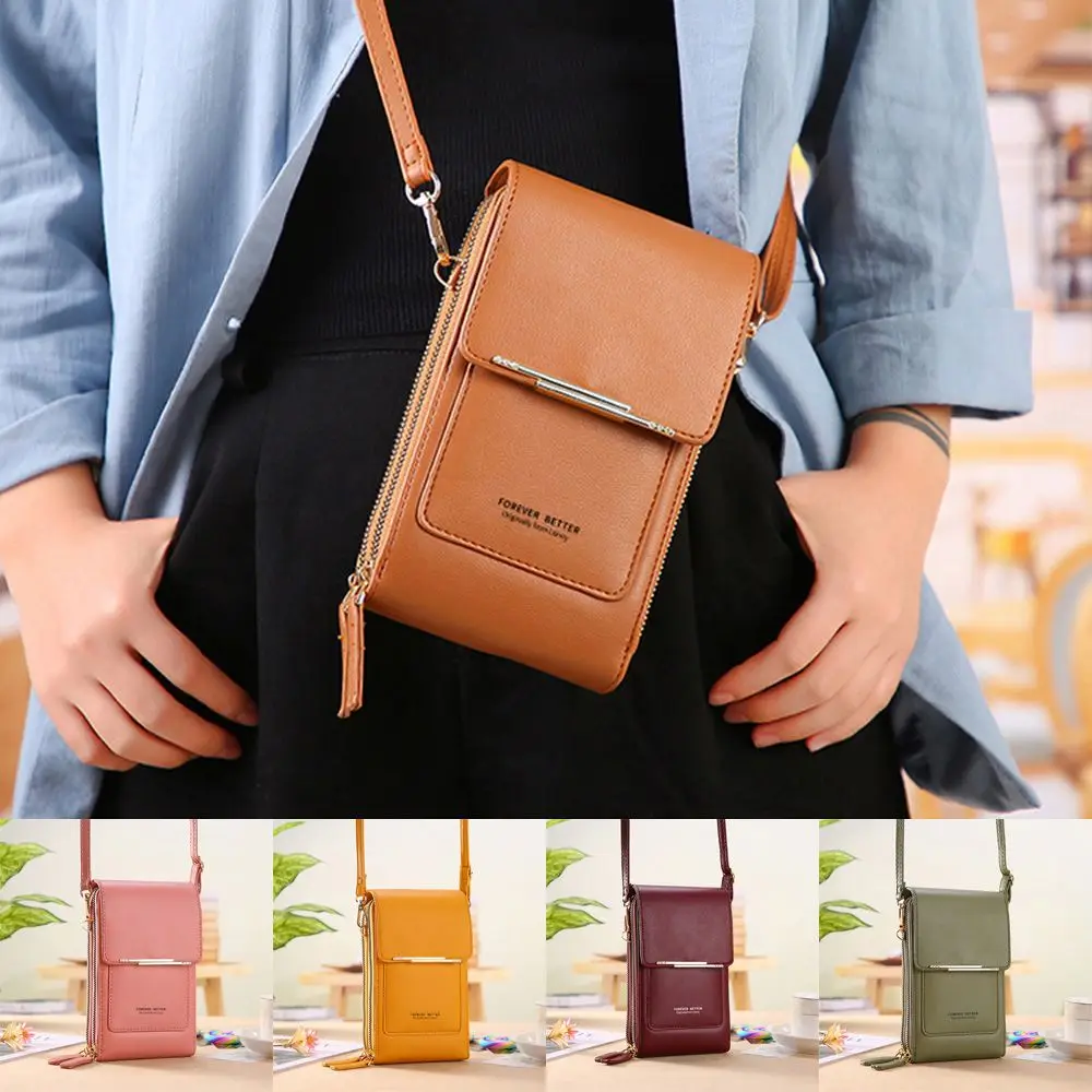 Rich Function Crossbody Shoulder Strap Touch Screen Card Wallet Cell Phone Bags Women Bag Money Purse