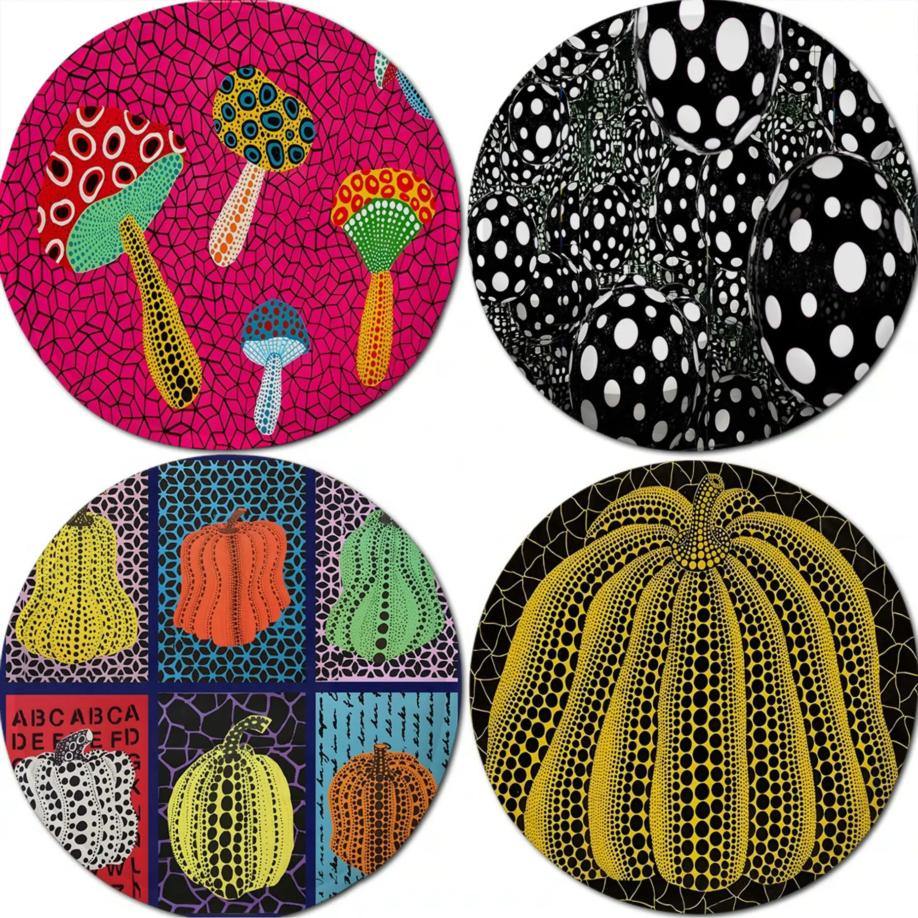 Yayoi Kusama Cushion Mat European Dining Chair Cushion Circular Decoration Seat For Office Desk Chair Mat Pad