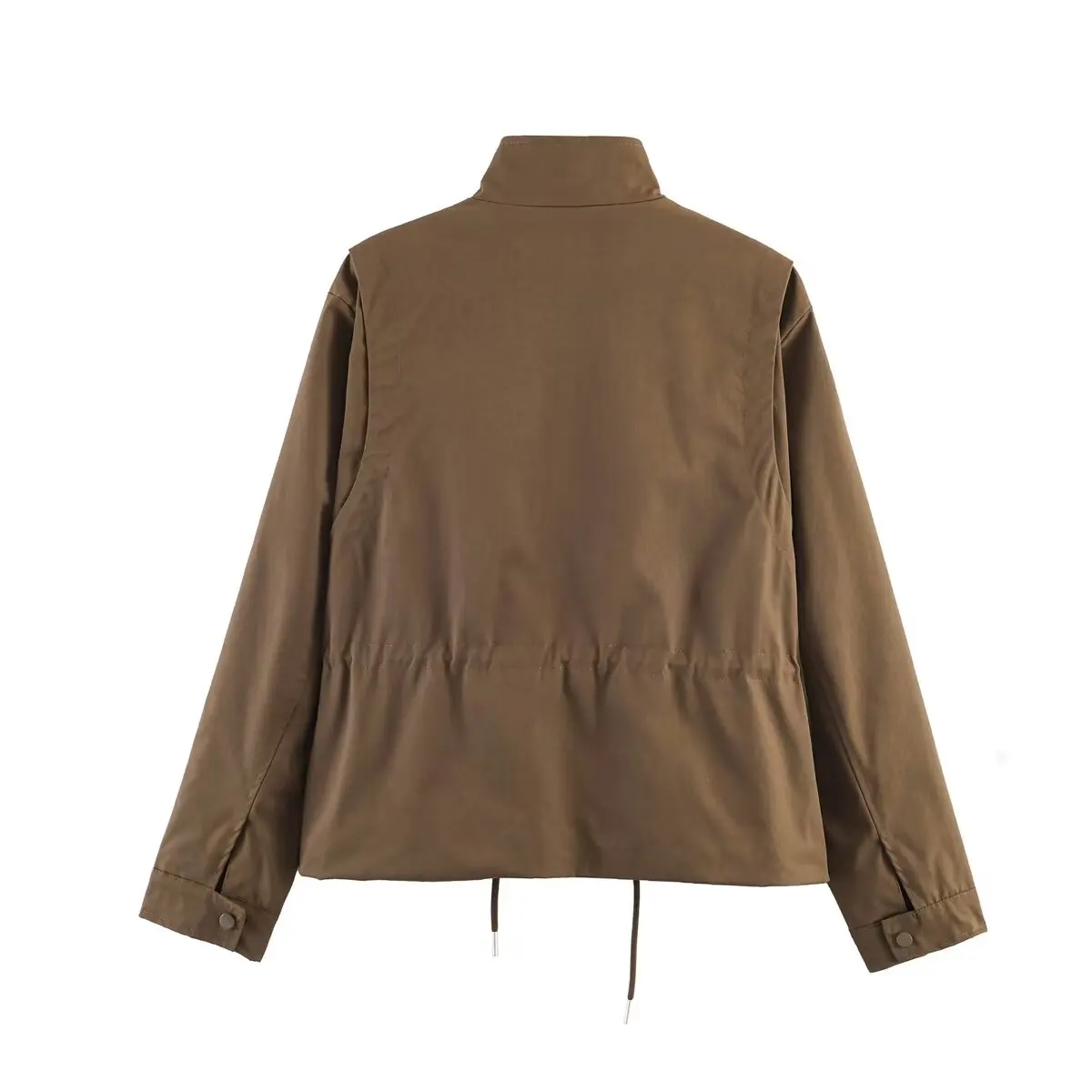 TFMLN Damen Hochkragen-Jacke mit Kordelzug, Langarm-Crop-Mantel, Frühjahr 2026, Lässige Oberbekleidung, Vielseitiger Minimalistischer Damenmantel – Detail 3