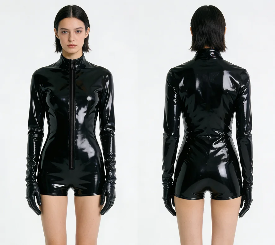 

100% Natural Latex Rubber Cosplay Catsuit Bodysuit Masquerade Handmade Custom Suit with Gloves S-XXL