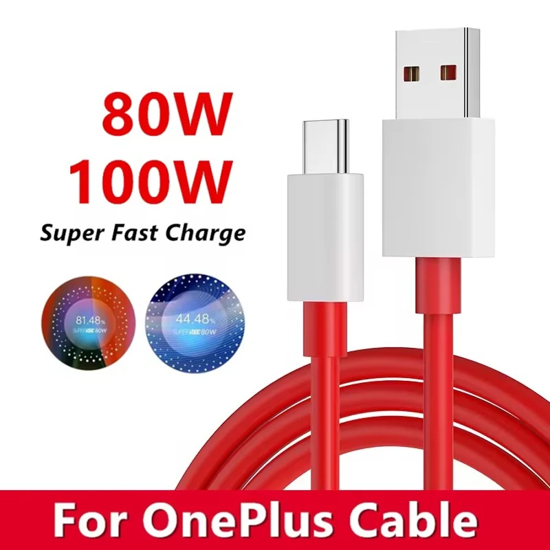 80W 100W Type C USB SUPERVOOC 2.0 Fast Charging Cable for OnePlus 9 9R 10 pro 10R 11 11R 12 13 Nord 2T CE 2 3 Lite N300 Ace 2 2V