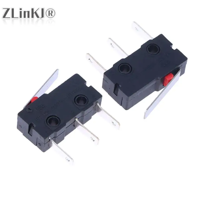 5PCS Long Foot Micro Switch 3Pin NO/NC Mini Limit Switch 5A 250VAC KW12 Snap Action Push Micro Switches Wholesale