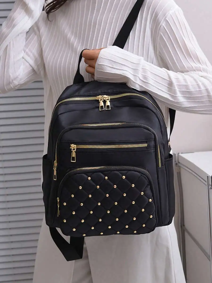 Women's New Rhombus Large Capacity Travel Casual Oxford Backpack,Suitable For School,Study And Various Occasions,Waterproof,Ligh
