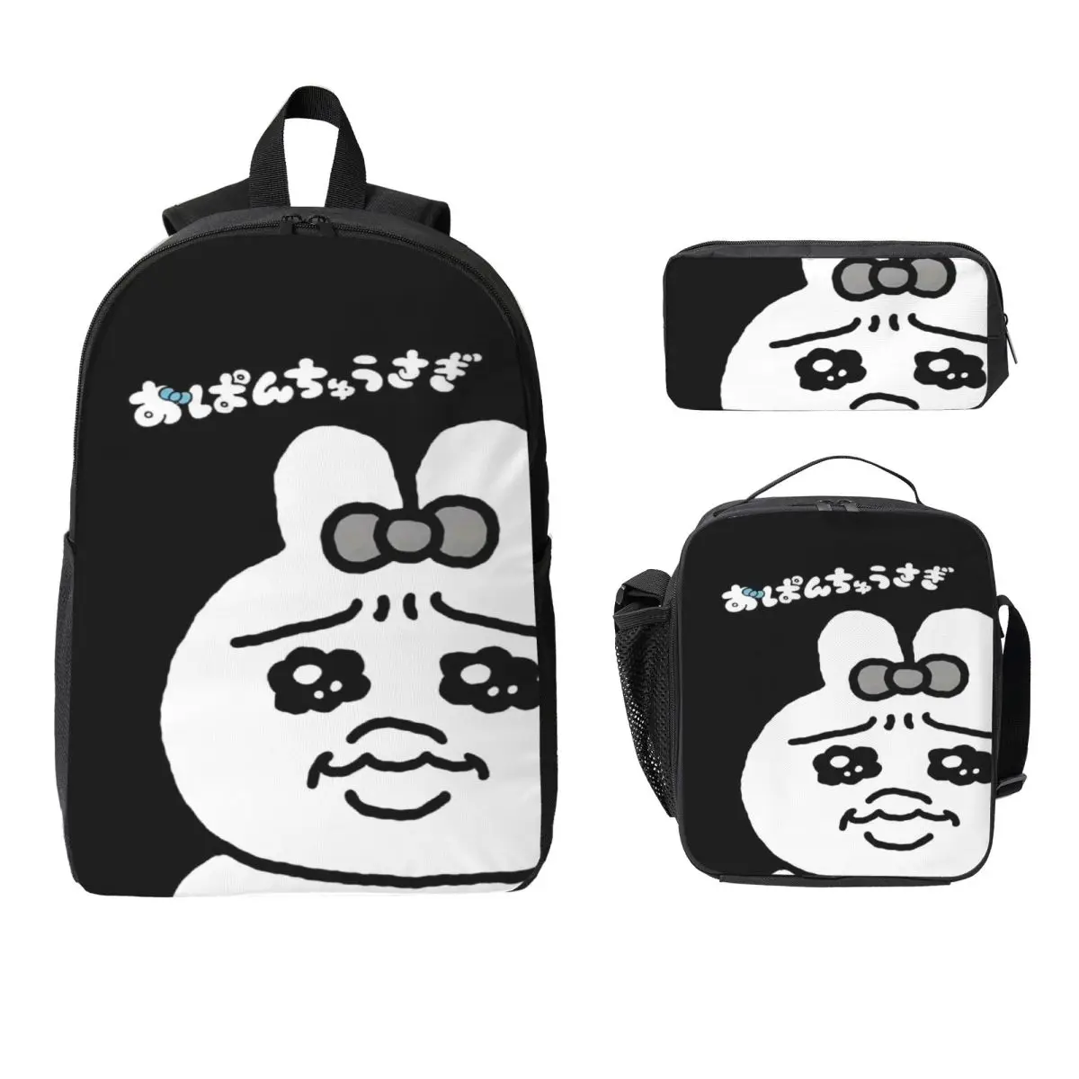 3Pcs Opanchus Cute Usagis Bunny Backpack Set for Kids Pen Bags Bookbag Sets with Lunch Box For Primary School Students Knapsack