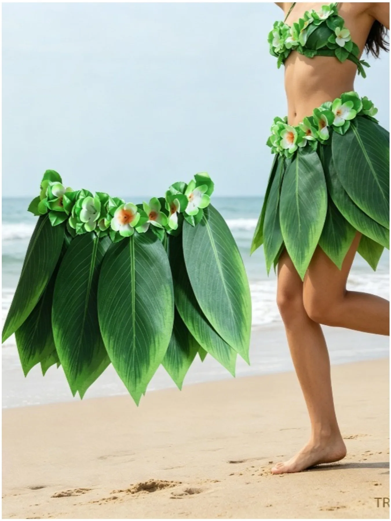 Party Hawaii Simulation Leaf Grass Dress Adult Beach Festival Stage Performance Costume Masquerade Beach Dress