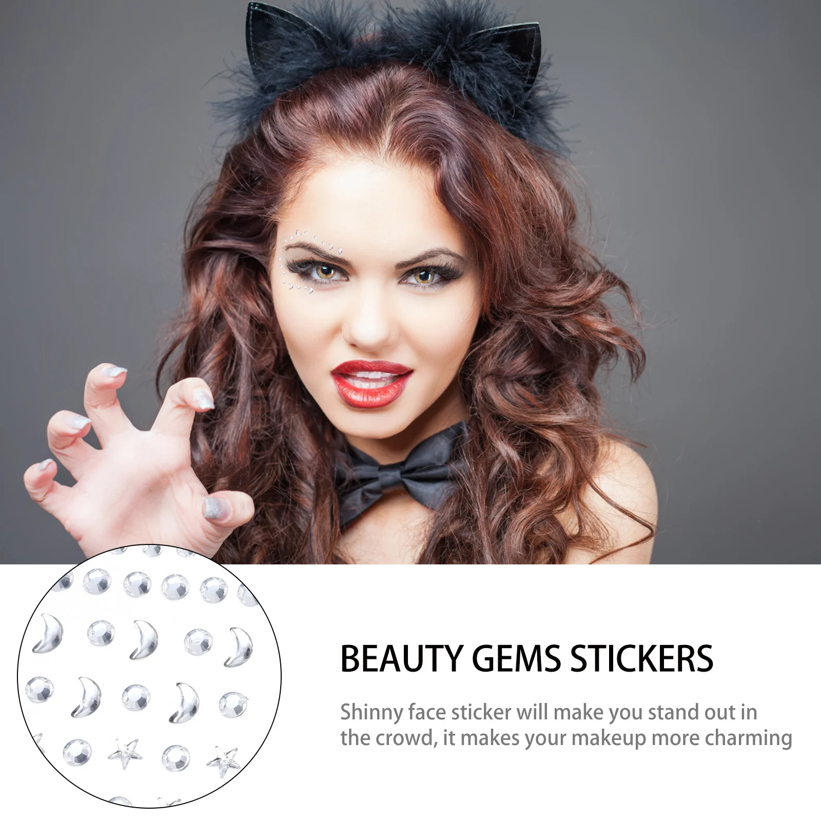

6 Sheets Glitter Forehead Face Gems Stickers Eyebrow Paste Acrylic Shiny Party Makeup Decorative Stickers Forehead Gems Paste