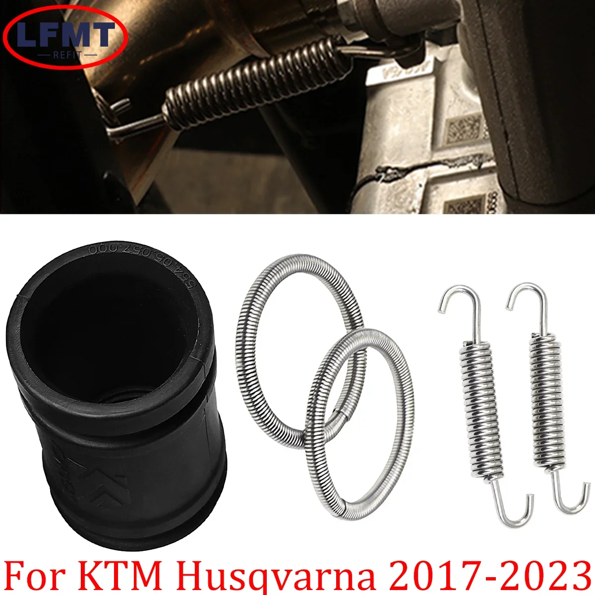 For KTM 250 300 EXC SX XC XCW TPI Husqvarna TC TE TEI TX TXI 2017-2023 Motorcycle Exhaust Pipe Rubber Connection Hose Spring