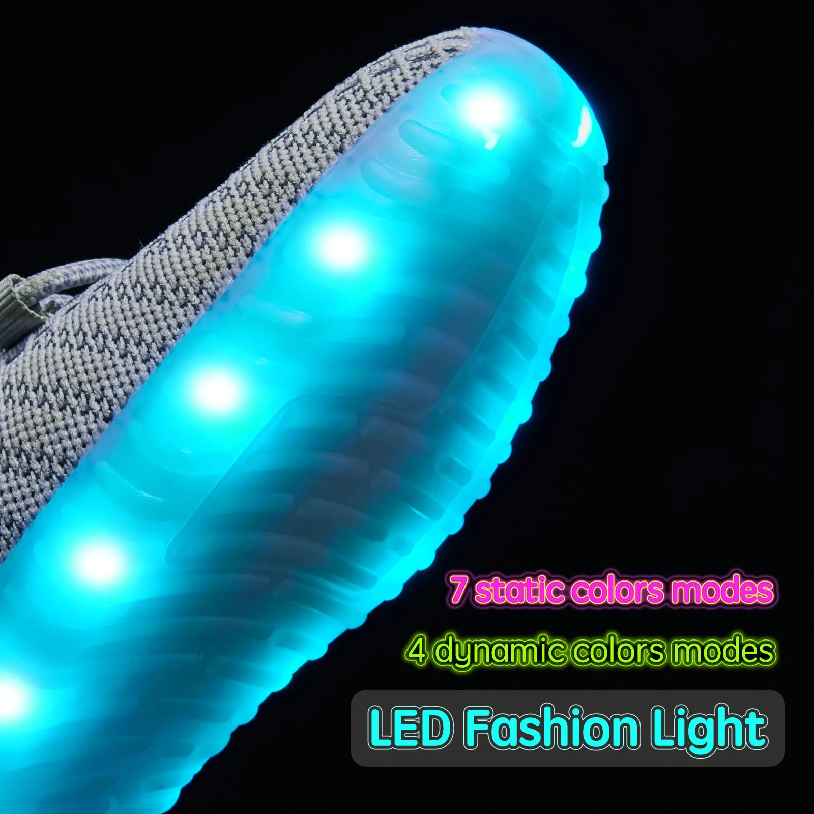 Tägliche Freizeitschuhe für Herren, Schuhe mit schillernden Lichtern, atmungsaktive Mesh-Laufschuhe, weiche und bequeme Herrenschuhe – Detail 7