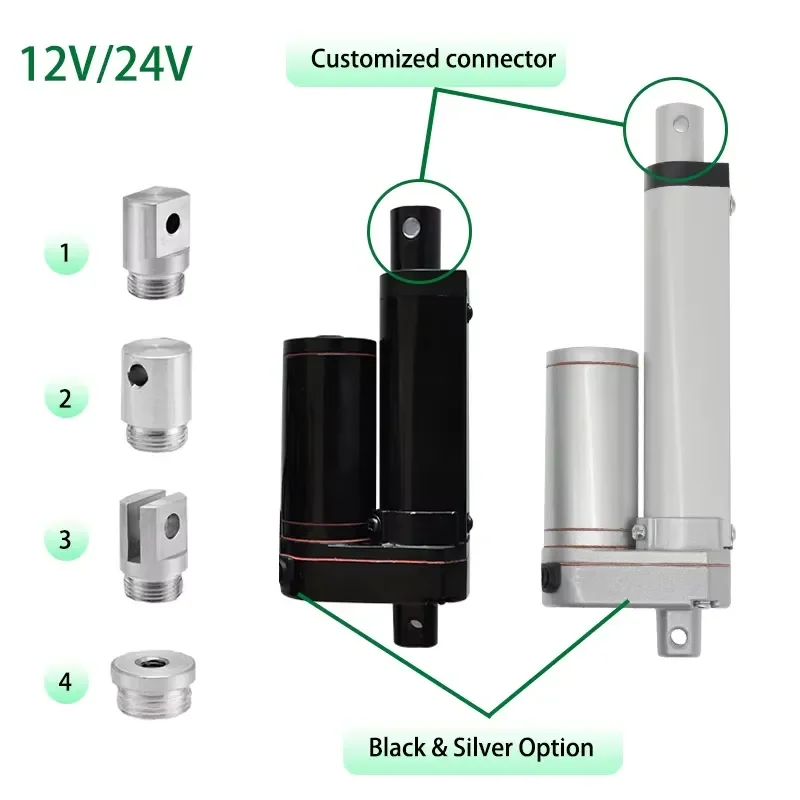 Custom Mini Linear Actuator 12/24V DC Motor Waterproof IP65 Brush Commutation Permanent Magnet Customizable Home Appliance