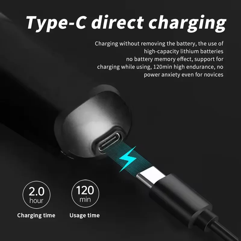 Waikil ปัตตาเลี่ยนไฟฟ้าสำหรับผู้ชาย, ปัตตาเลี่ยนแบบกดชาร์จ USB ไร้สาย