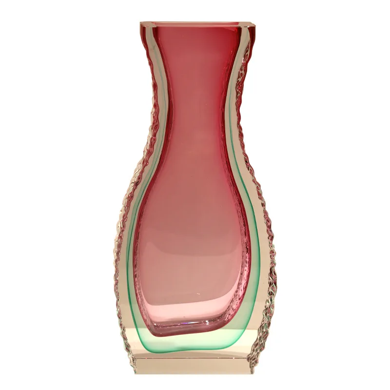 Light luxury creative gradient crystal glass vase water flower dried flower living room front desk counter ornament vase