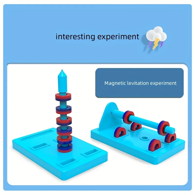 مجموعة أدوات مغناطيس علوم الفيزياء الكاملة للأطفال تجارب تعليمية جذعية مع بوصلة مغناطيسية على شكل حرف U مع حلقة شريطية