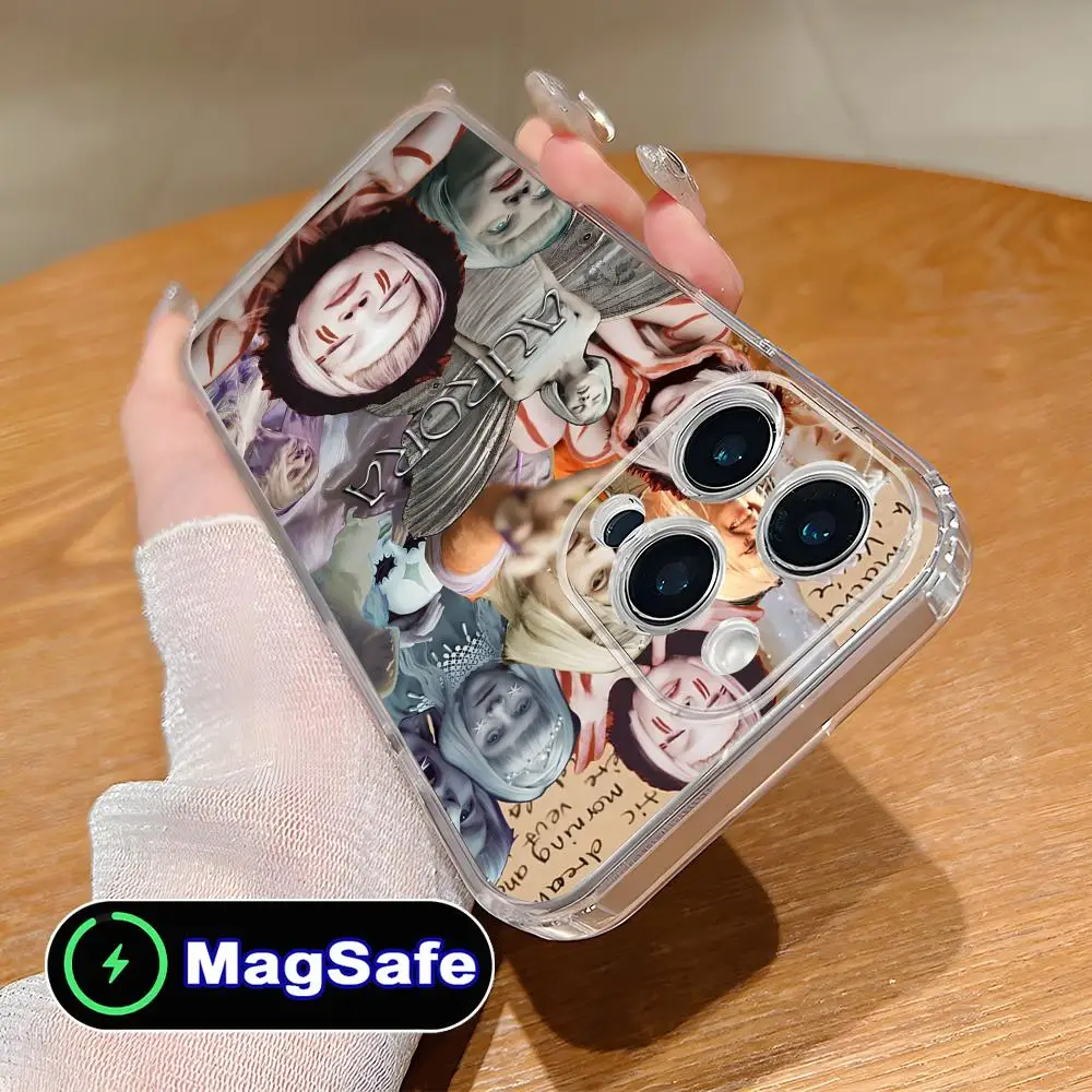 

Чехол для мобильного телефона Aurora Aksnes для iPhone 17, 16, 15, 14, 13, 12, 11 Air Pro Max Plus Mini Magsafe, прозрачный красочный чехол, роскошный