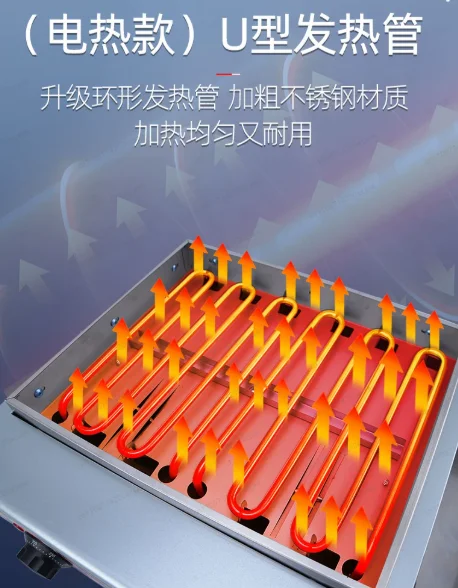 Commercial Stainless Steel Gas Teppanyaki Fried Steak Hamburger Barbecue Frying Pan Combined Double LPG