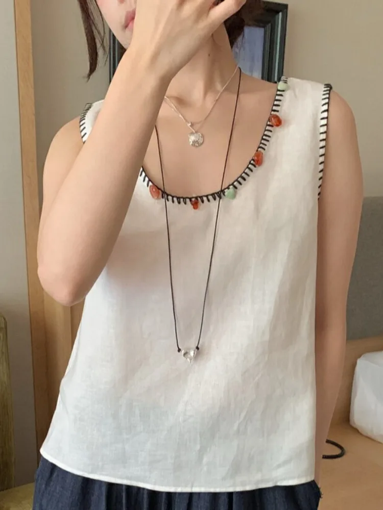 

Korean Design Sensation Slimming Thin Svel irt Vest Women's Summer New Sle Lo Bead Small ence