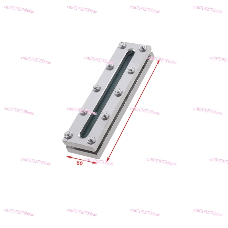 304 Stainless Steel Outer Hexagonal Rectangle Clip Sight Mirror Observation Mirror Flat Liquid Level Gauge Frame Type 200