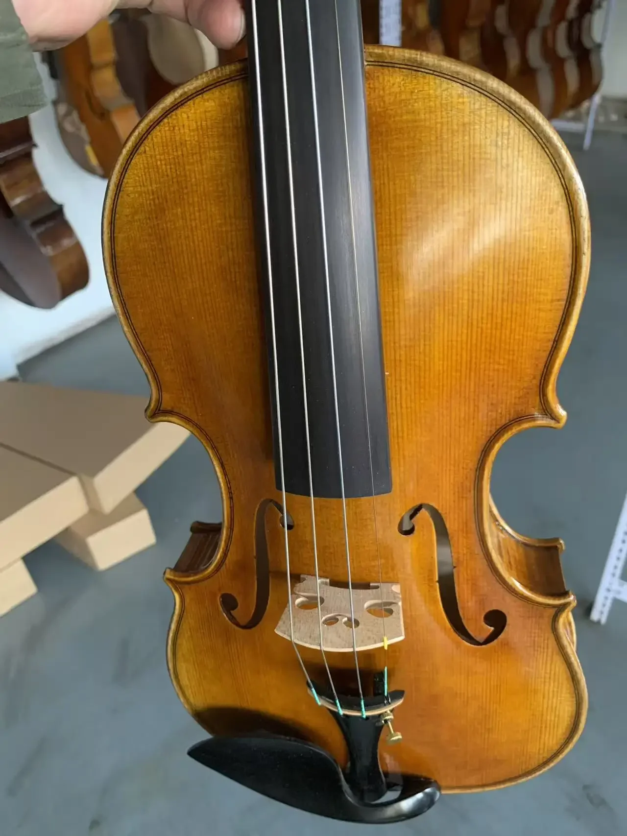 European Wood Guarneri Paganini 4/4 Violin Flamed Grain Nice Sweet Sound Solid Spruce Maple Handmade