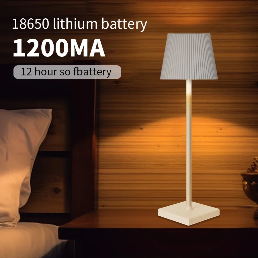 Rechargeable LED Desk Lamp Touch Control 3 Color Dimmable Wireless Portable Bar Restaurant Club Study Ambient Decor Table Light