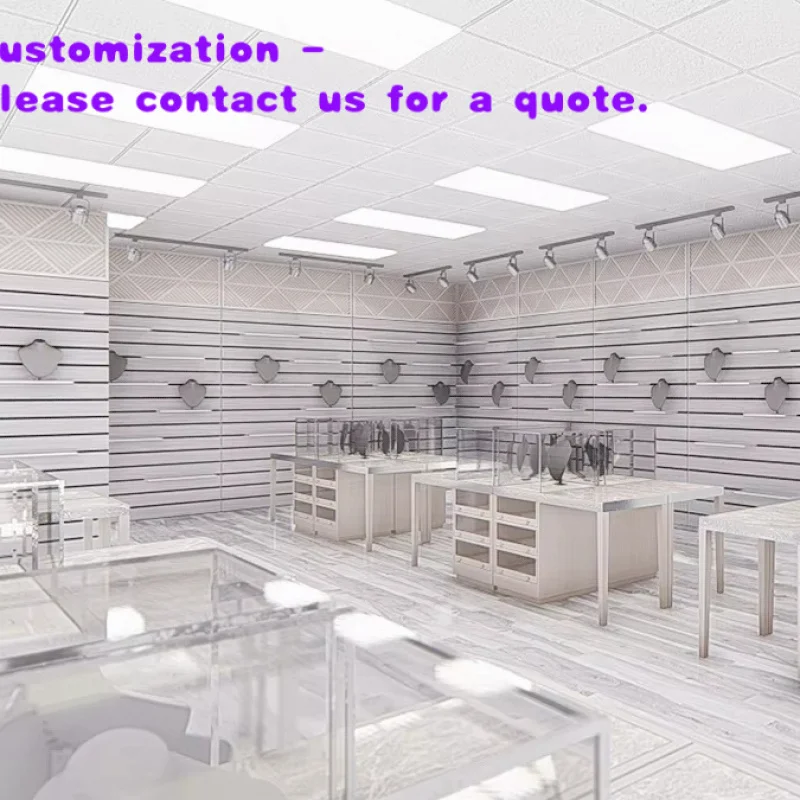 custom.Customizable White Color Jewelry Store Display Salon Style Top Counter with LED Lighting Fashion Design