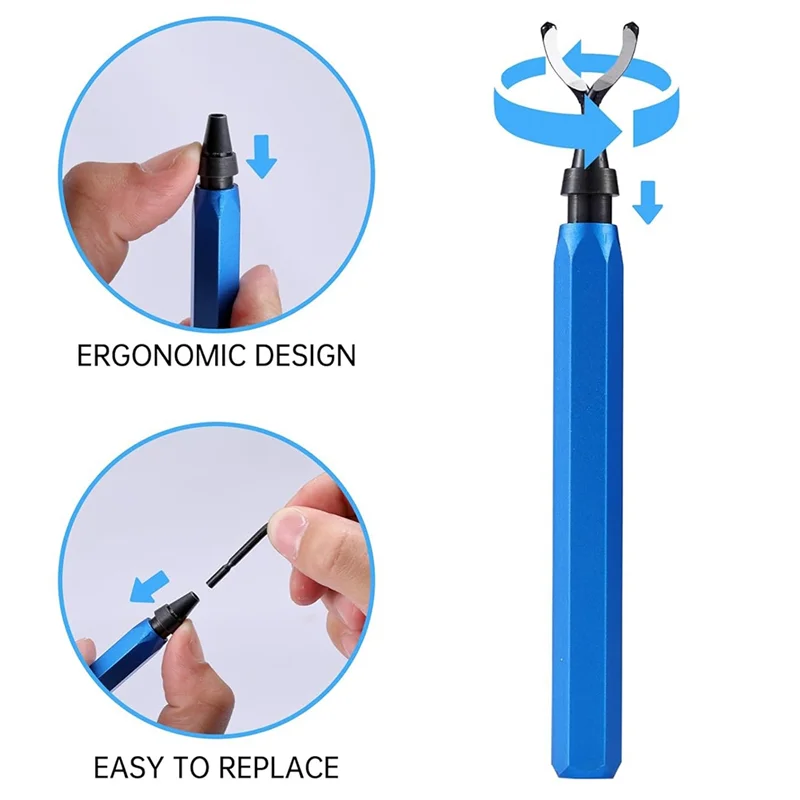 

2 шт. инструмент для снятия заусенцев + 10 шт. BS1010 лезвия из высокоскоростной стали для труб из металлической смолы, ПВХ, медь, пластик, 3D-печатные края