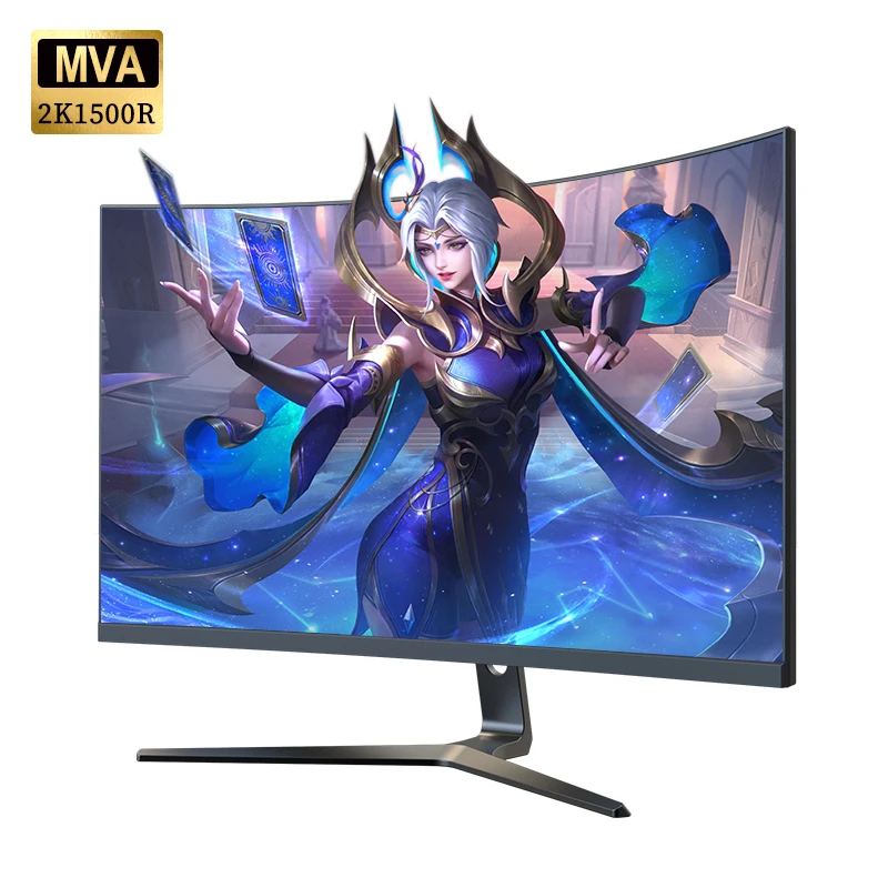 

27 inch 165hz Monitors Gamer 2K QHD Gaming Monitor PC MVA Curved R1500 Monitor for Desktop Displays HDMI Compatible Monitor