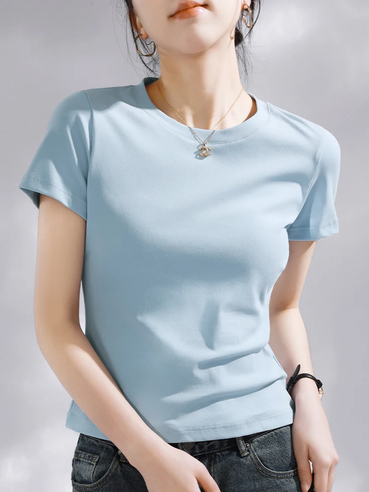 Jeanswest violet ort Sve T-irt femmes coupe ajustée Design été nouveau Sle oulder largeur régulière coton mélange haut décontracté