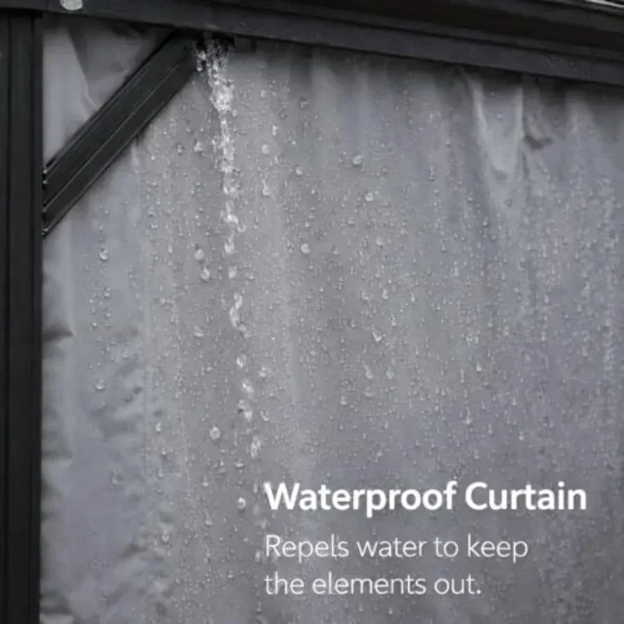10' x 12'Outdoor Gazebo Privacy Curtain Sidewall Waterproof Patio Privacy Curtain with Center-Zip Design Replacement for Hardto