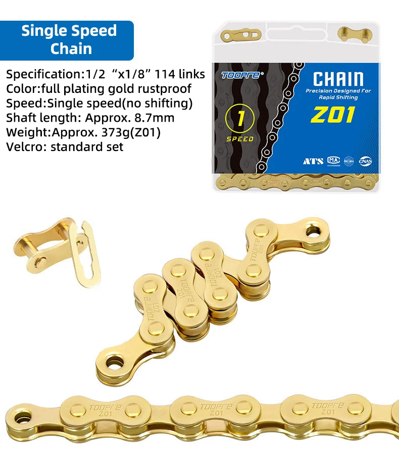 TOOPRE MTB Fahrradkette 1/ 6/7/8/9/10/11/12 Geschwindigkeit Gold Mountain Road Fahrradkette Galvanisierte und rostfreie variable Kette – Detail 20