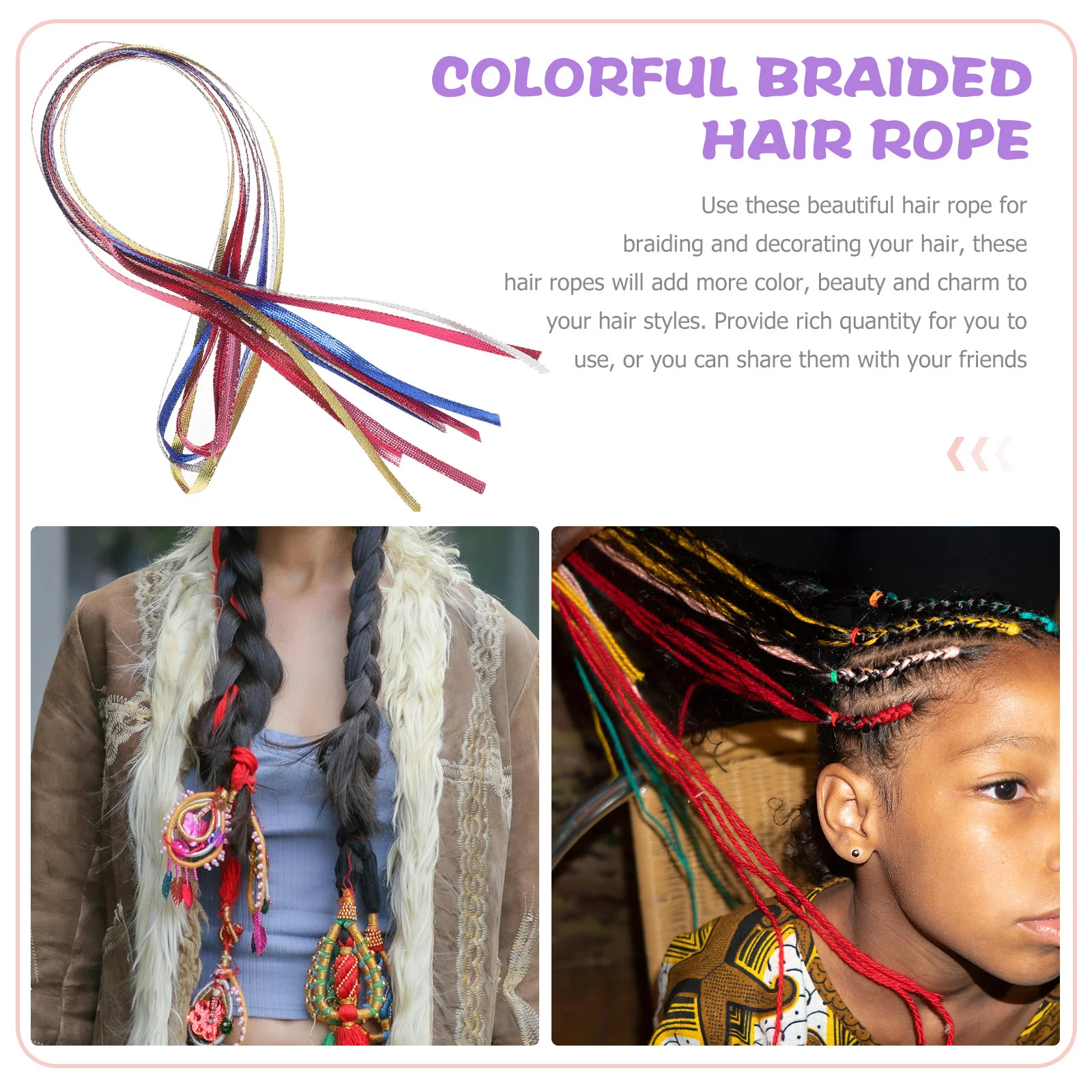 

6 Pcs Braiding Tools Women Kids Hair Accessories For Braids Nylon Dreadlocks Accessories Hair Strings Braids Extensions Colored