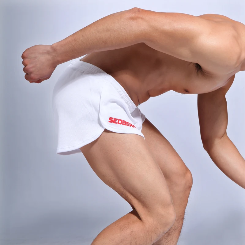 Szorty sportowe męskie SEOBEAN do biegania i treningu, wygodne, z wewnętrznymi spodenkami, idealne do aktywnego trybu życia.