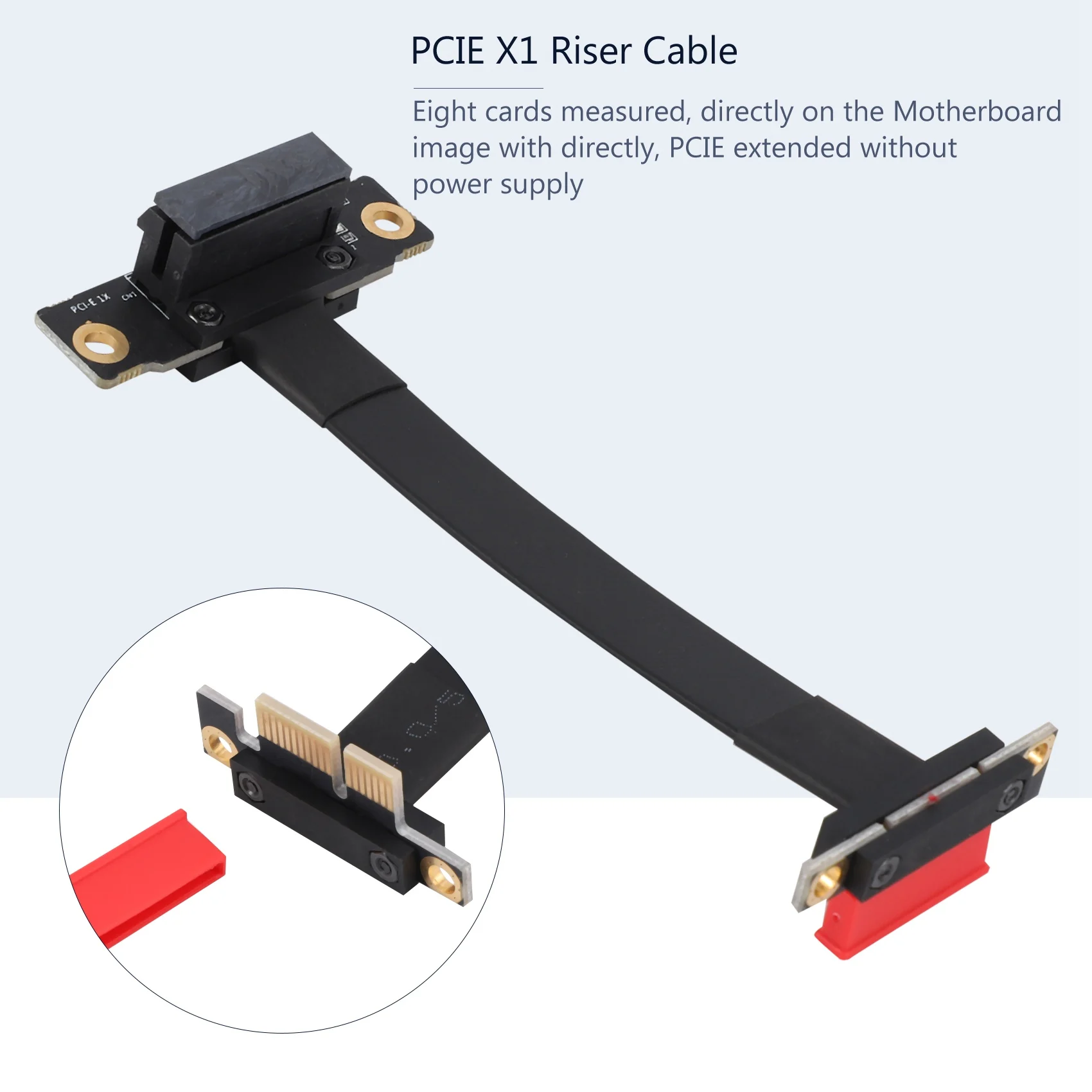 A40I PCIE X1 Riser Cable Dual 90 Degree Right Angle PCIe 3.0 X1 to X1 Extension Cable 8Gbps PCI Express 1X Riser Card - 10CM