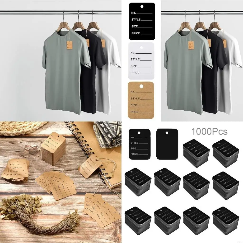 

1000 Pcs Pre-Printed Perforated Price Tags Merchandise Tags Clothes Price Label